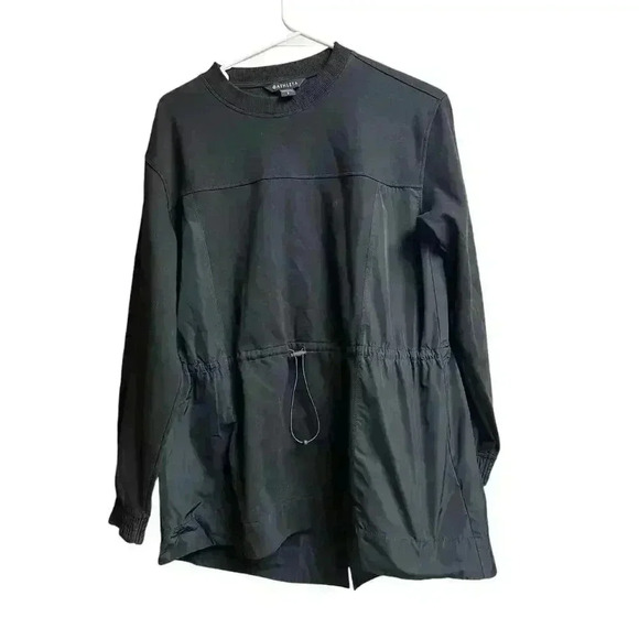 Athleta Women's Triumph Hybrid Crewneck Sweatshirt Oversized Black Small - Picture 1 of 11